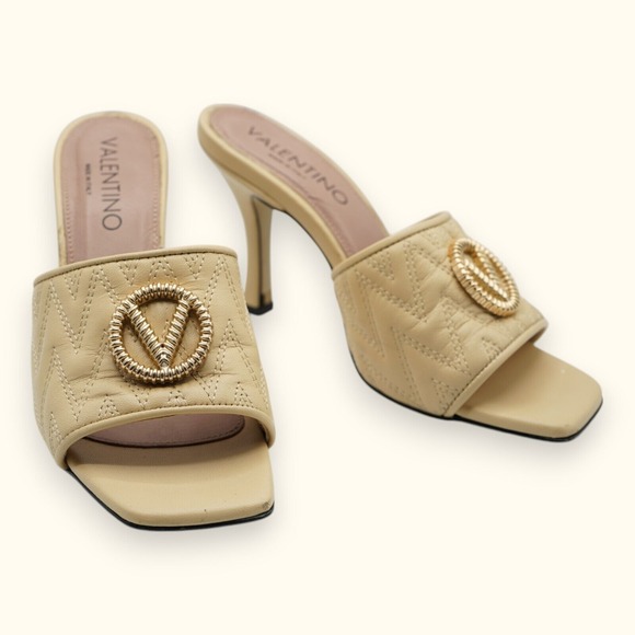 Valentino By Mario Valentino Women's Tan‎ Afrodite Slide Sandal Size 7 - Picture 1 of 9
